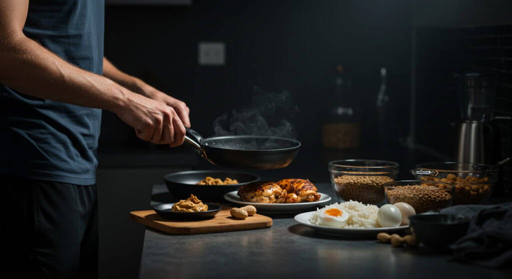 bulk without getting fat in Pakistan – clean desi high-protein meal prep with chicken, rice, eggs, and lentils
